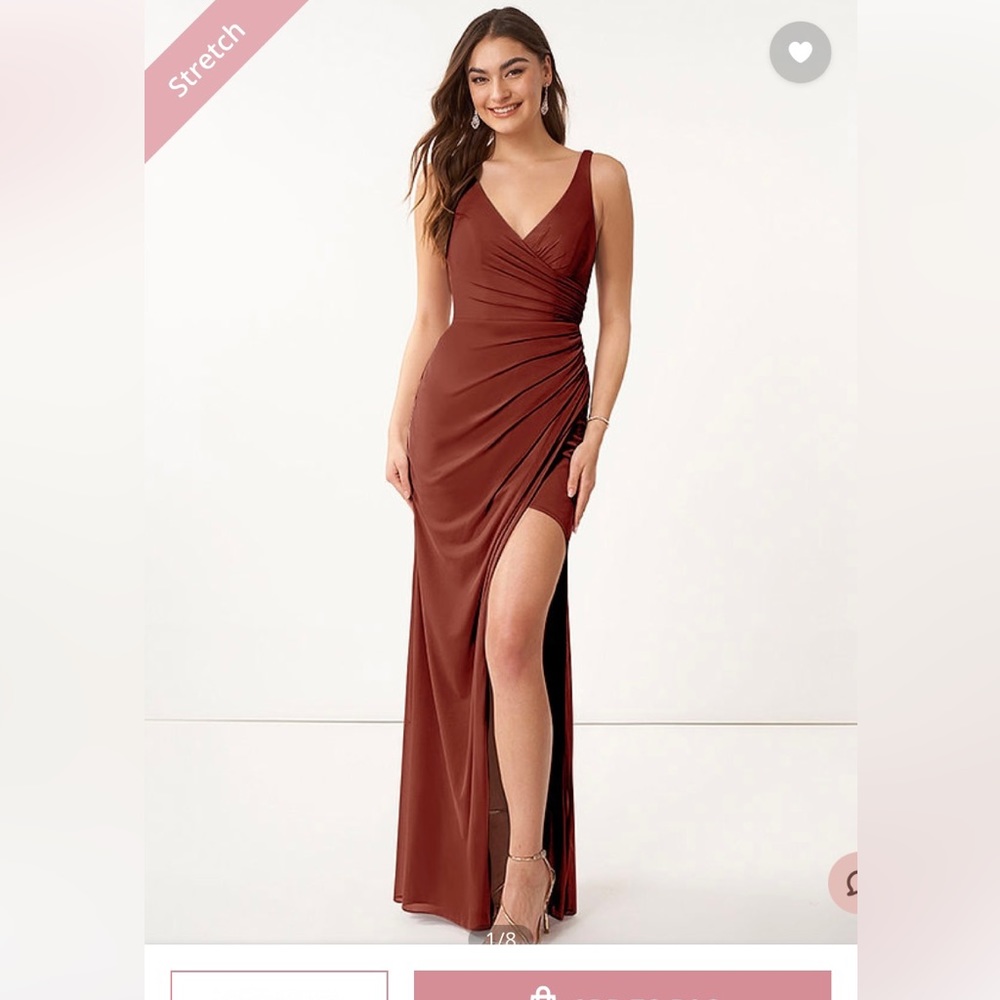 Azazie Terracotta Bridesmaid dress.